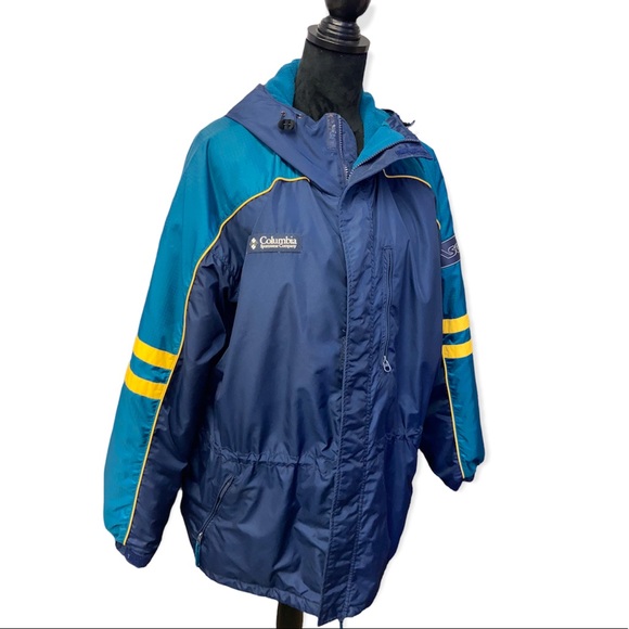 Vintage Columbia Navy/Teal Ascent Puffer Jacket Size Large - Picture 2 of 14